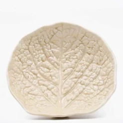 Plat de service en céramique en forme de chou 27cm - Blanc cassé