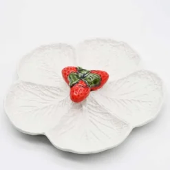 Plat de service en céramique en forme de chou 31cm - Blanc