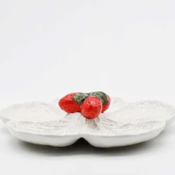 Plat de service en céramique en forme de chou 31cm - Blanc