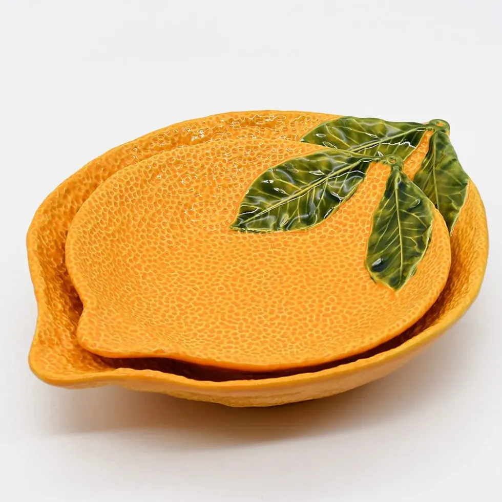 Plat de service en céramique en forme d'orange - 36cm