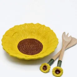 Plat de service en céramique en forme de Tournesol - 28 cm