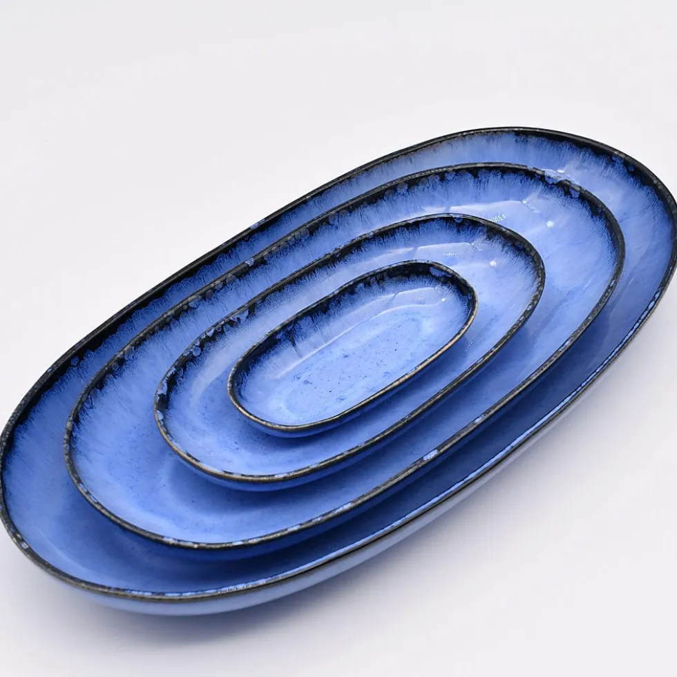 Plat de service en grès "Amazonia" Bleu - 24cm
