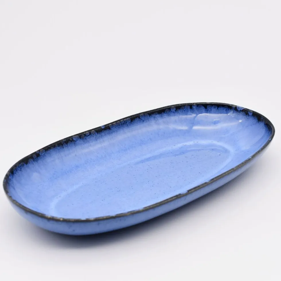 Plat de service en grès "Amazonia" Bleu - 24cm