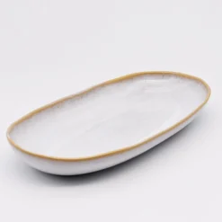 Plat de service en grès "Amazonia" Blanc - 34cm