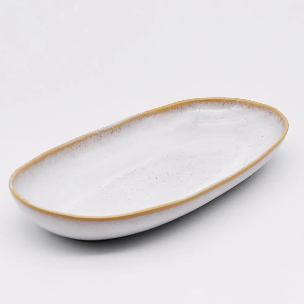 Plat de service en grès "Amazonia" Blanc - 34cm