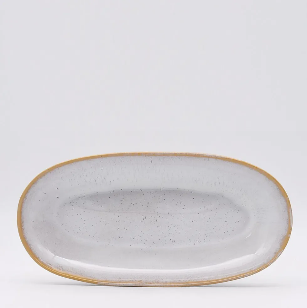 Plat de service en grès "Amazonia" Blanc - 34cm