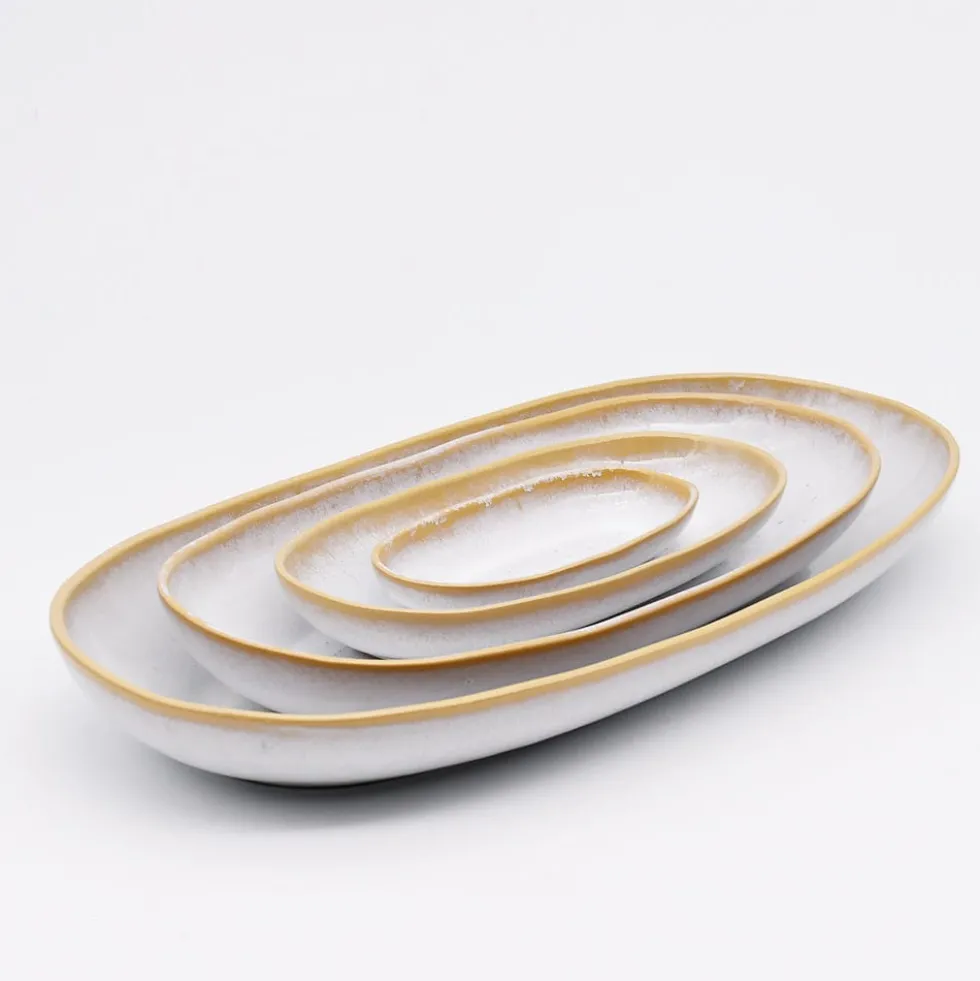 Plat de service en grès "Amazonia" Blanc - 34cm