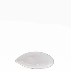 Plat de service en grès blanc