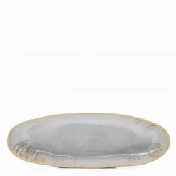 Plat de service en grès "Eivissa" - Blanc