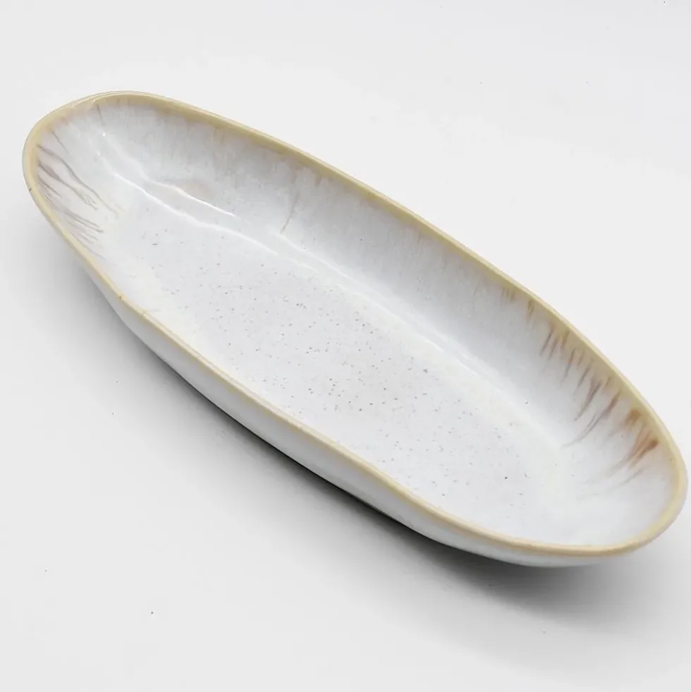Plat de service en grès "Eivissa" - Blanc