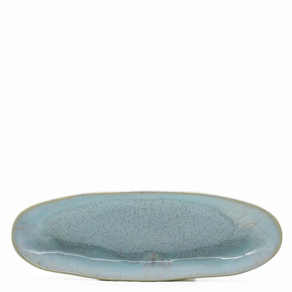 Plat de service en grès "Eivissa" - Bleu