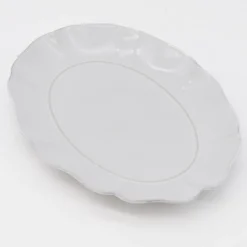 Plat de service en grès fin "Rosa" - Blanc