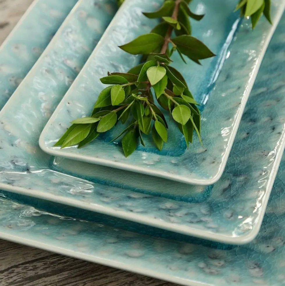 Plat de service en grès "Madeira" - Vert