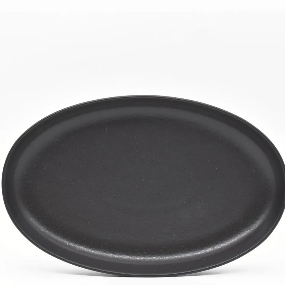 Plat de service en grès “Pacifica" - Anthracite