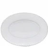 Plat de service ovale en grès "Pearl" - 34cm