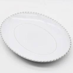 Plat de service ovale en grès
