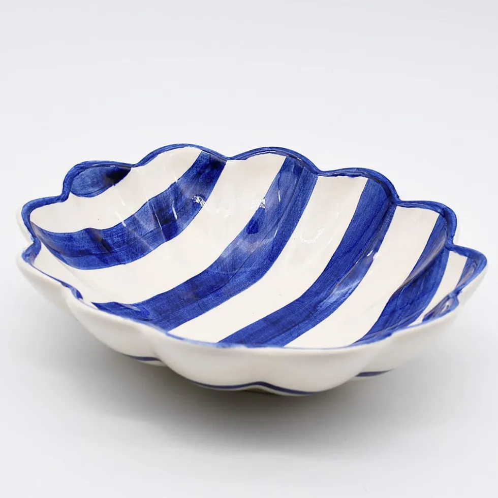 Plat de service rayé "Costa Nova Mar" - Bleu cobalt