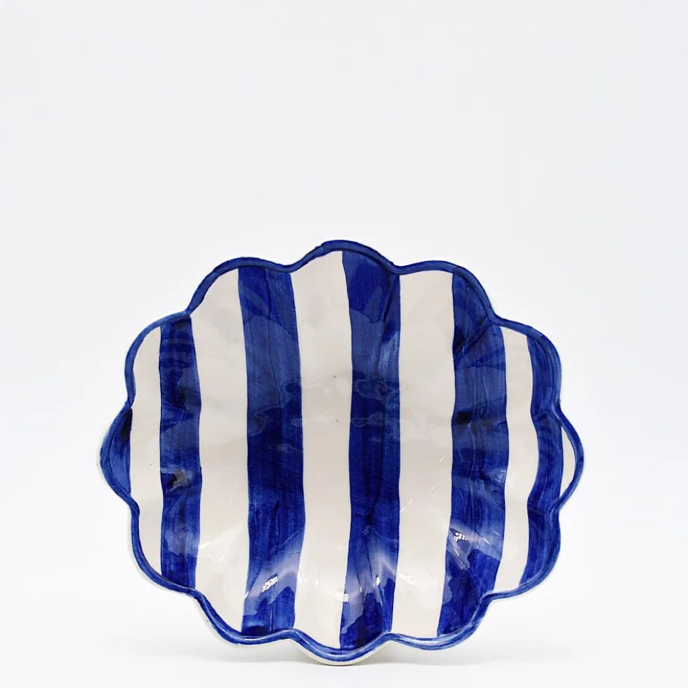 Plat de service rayé "Costa Nova Mar" - Bleu cobalt