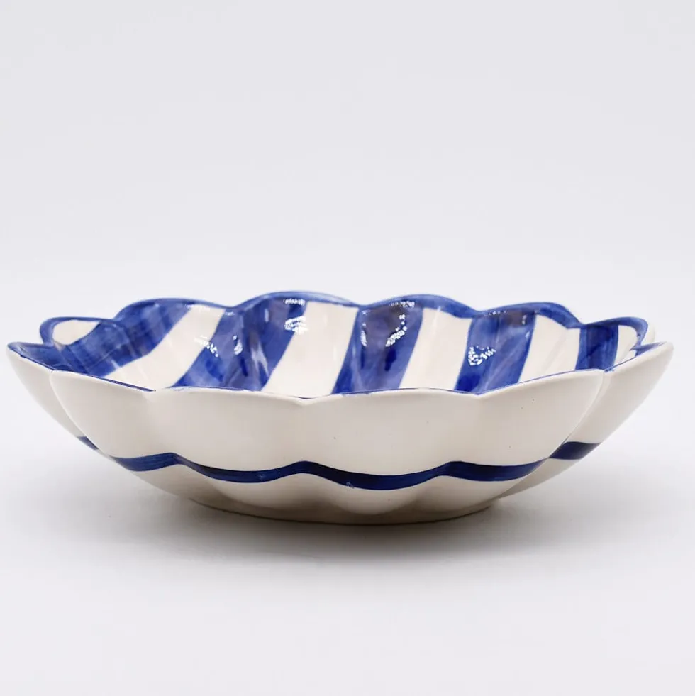 Plat de service rayé "Costa Nova Mar" - Bleu cobalt