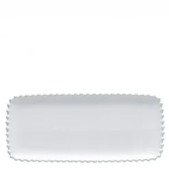 Plat de service rectangulaire en grès 
