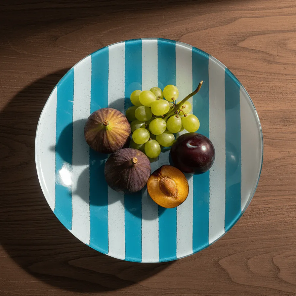 Plat en verre "Marinha Grande" - Turquoise