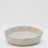 Plat à four rond en grès 27cm - Blanc