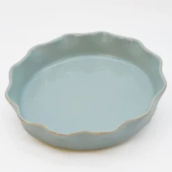 Plat à four rond en grès 27cm - Vert