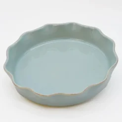 Plat à four rond en grès 27cm - Vert