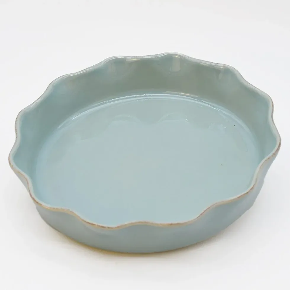 Plat à four rond en grès 27cm - Vert