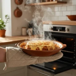 Plat à gratin en terre cuite - Jaune