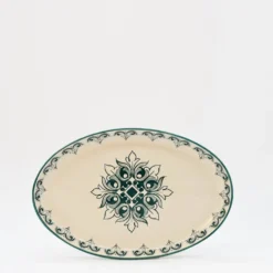 Plat ovale en céramique "Brasão" 26cm - Vert