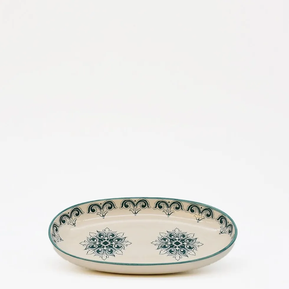 Plat ovale en céramique "Brasão" 19cm - Vert