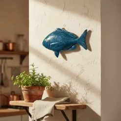 Poisson en céramique "Dourada" Bleu