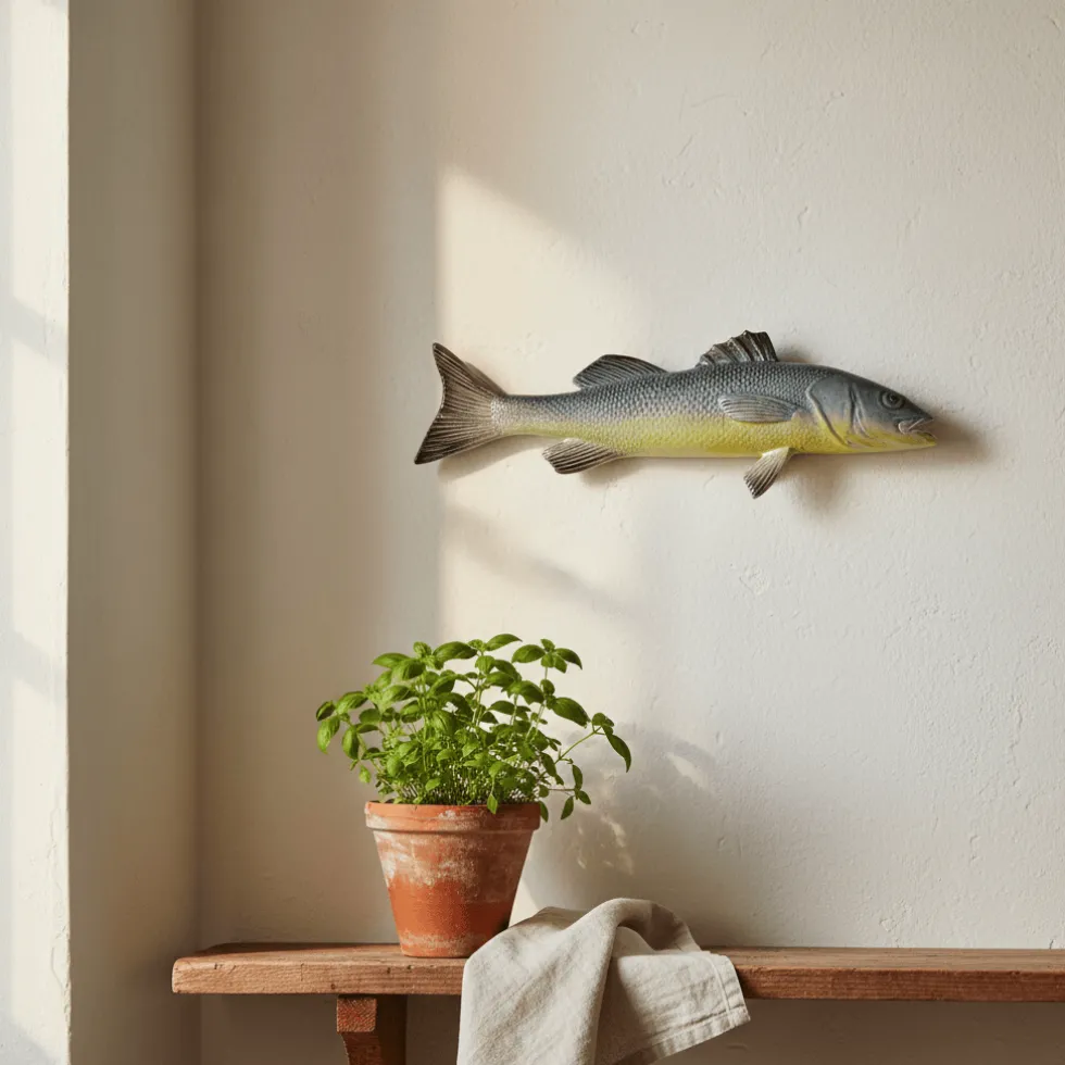 Poisson en céramique "Robalo" Jaune