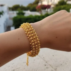 Á Portuguesa I Bracelet en argent doré