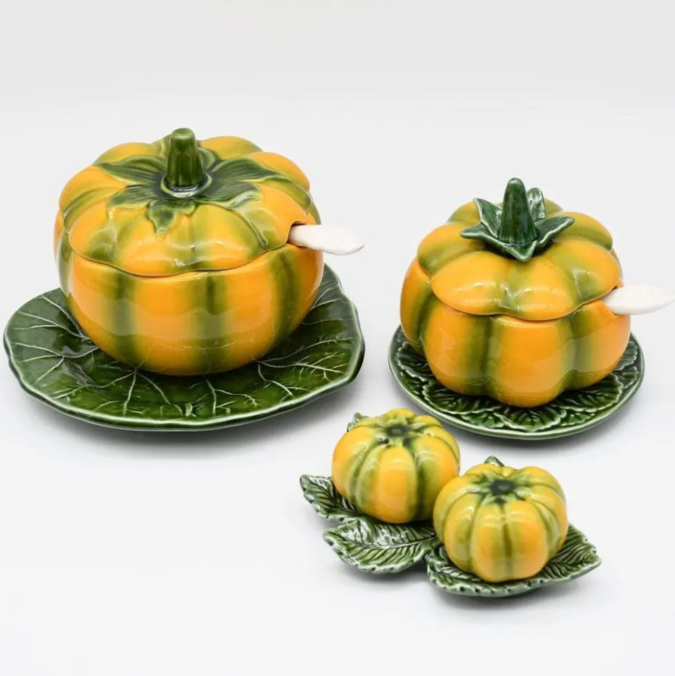 Pot en céramique en forme de citrouille - 10cm
