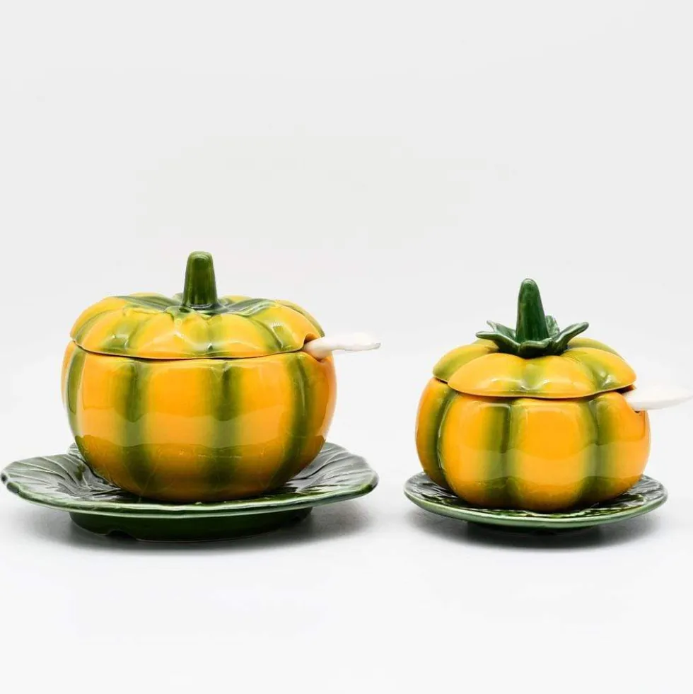 Pot en céramique en forme de citrouille - 10cm