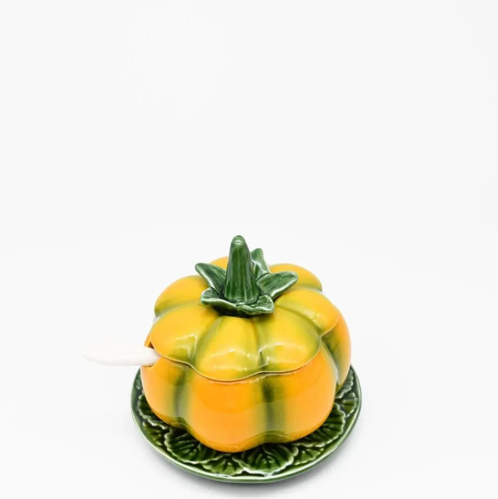Pot en céramique en forme de citrouille - 10cm