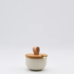 Pot à sucre et cuillère en grès "Pacifica“ - Beige