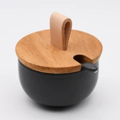 Pot à sucre et cuillère en grès "Pacifica“ - Anthracite