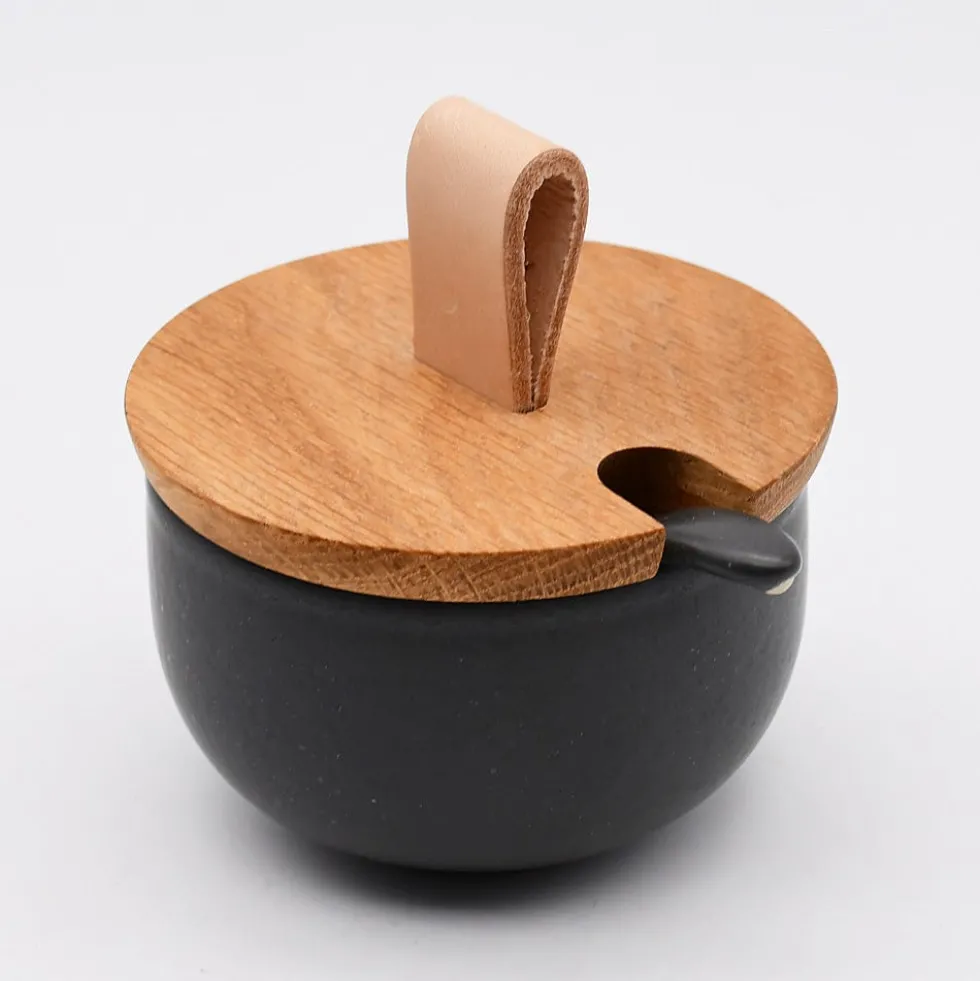 Pot à sucre et cuillère en grès "Pacifica“ - Anthracite