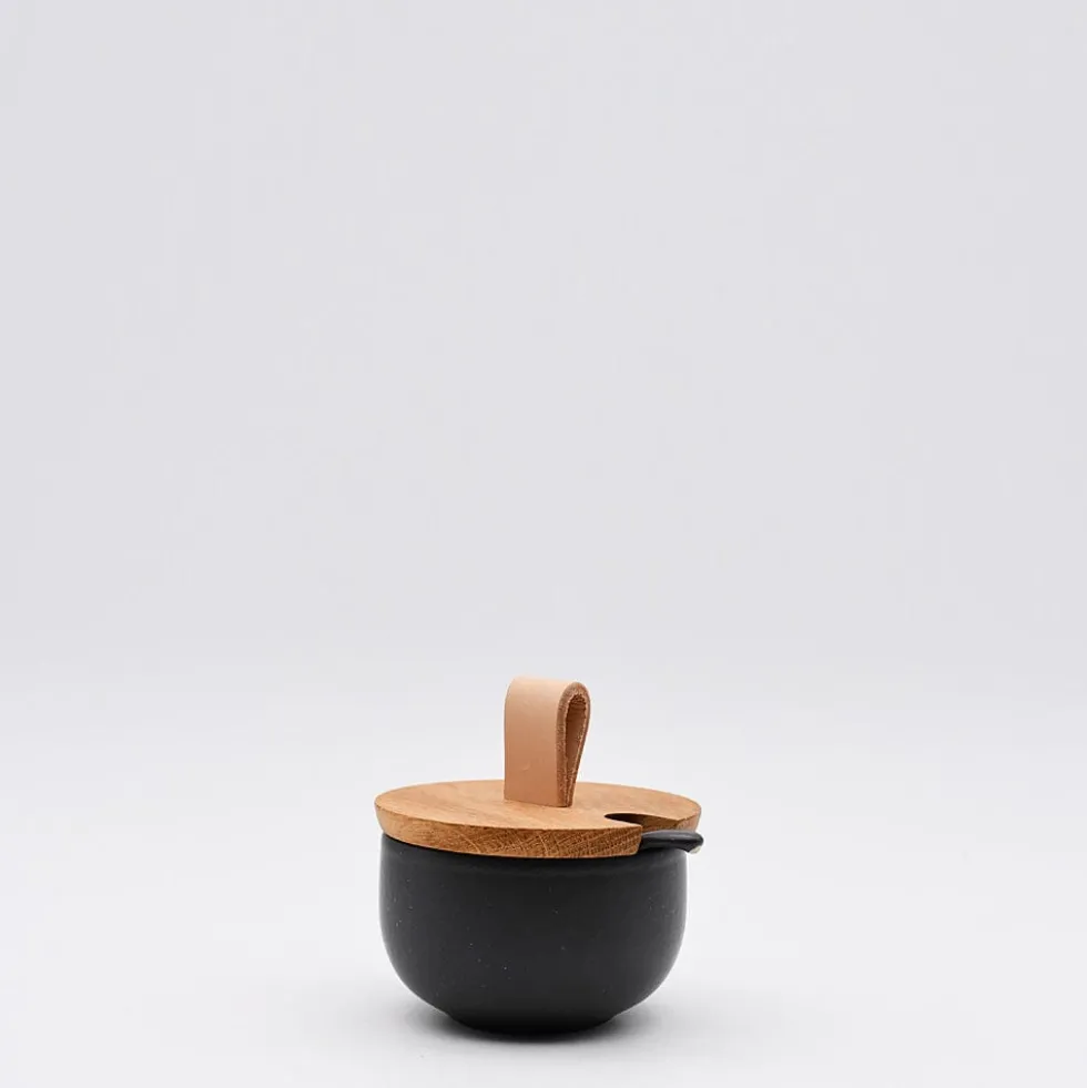 Pot à sucre et cuillère en grès "Pacifica“ - Anthracite