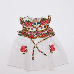 Robe enfant à motifs Viana - Blanche