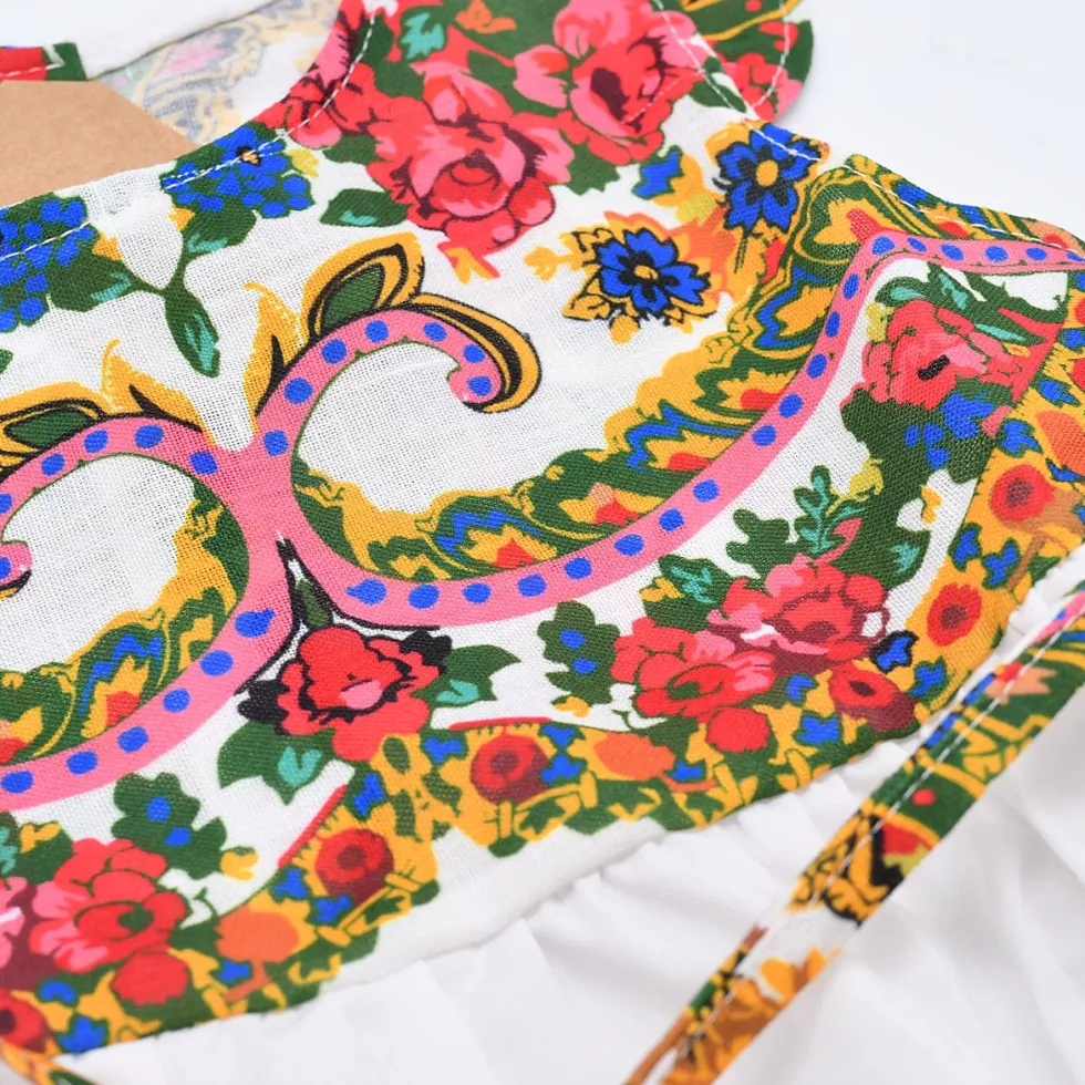 Robe enfant à motifs Viana - Blanche