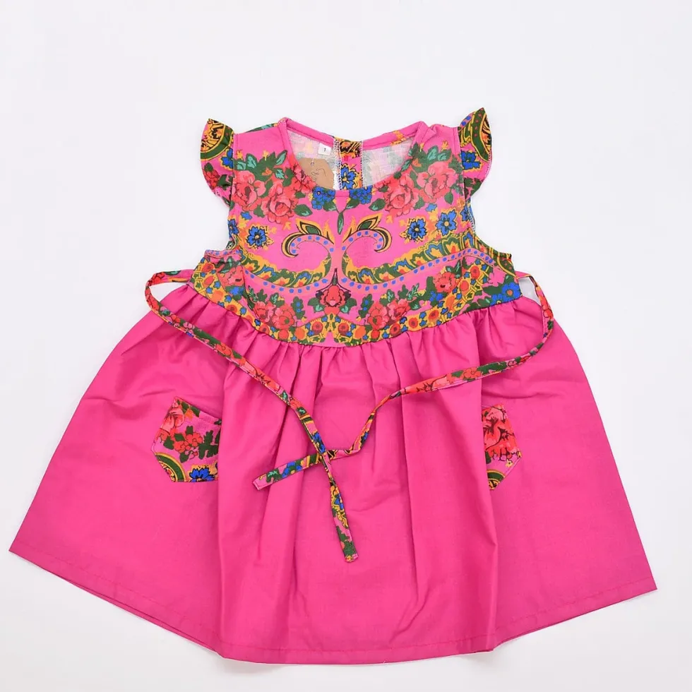 Robe enfant à motifs Viana - Rose