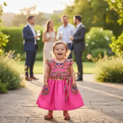 Robe enfant à motifs Viana - Rose