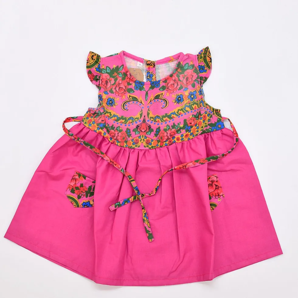 Robe enfant à motifs Viana - Rose