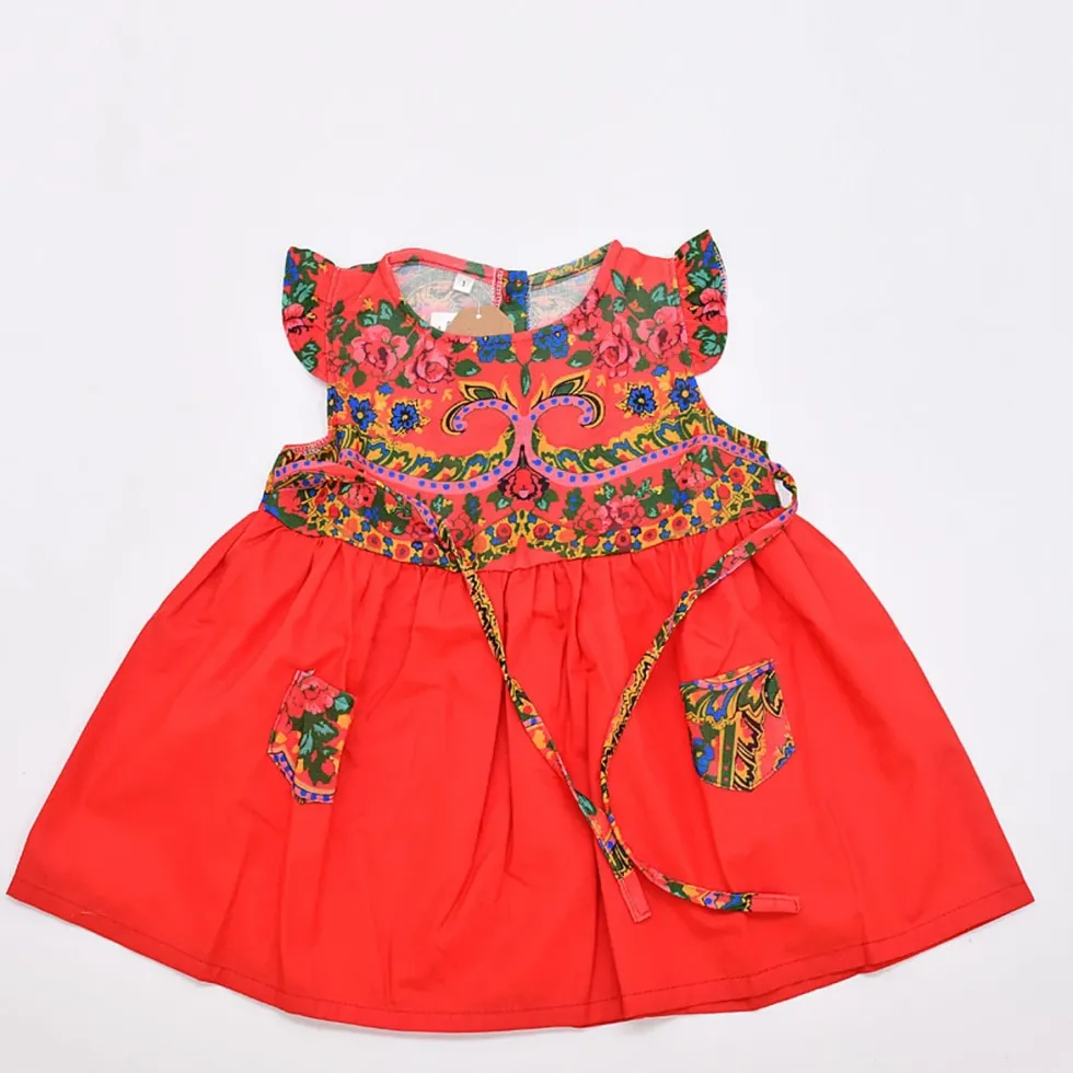 Robe enfant à motifs Viana - Rouge