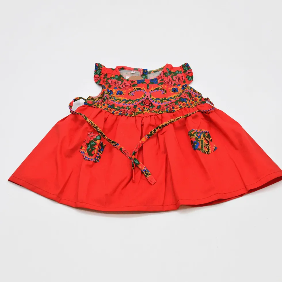 Robe enfant à motifs Viana - Rouge