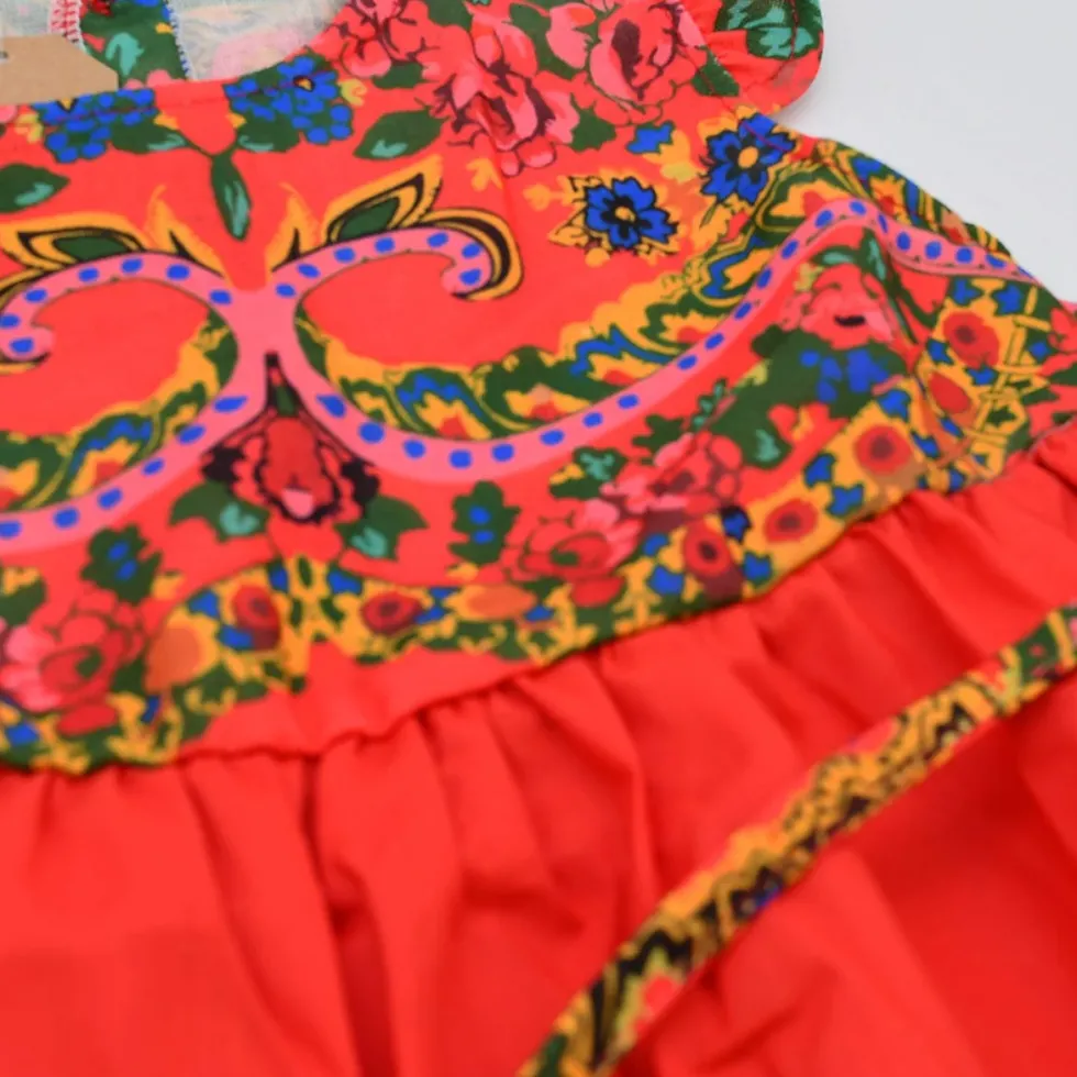 Robe enfant à motifs Viana - Rouge